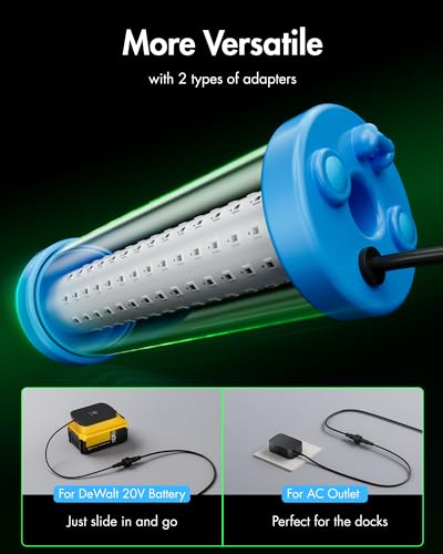 Underwater Fishing Light Compatible with DeWalt 20V Battery