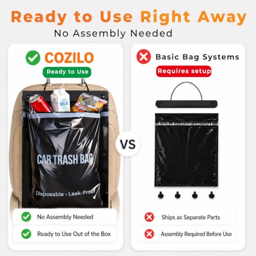 100 Count Disposable Car Trash Bags (100 Count(Black))