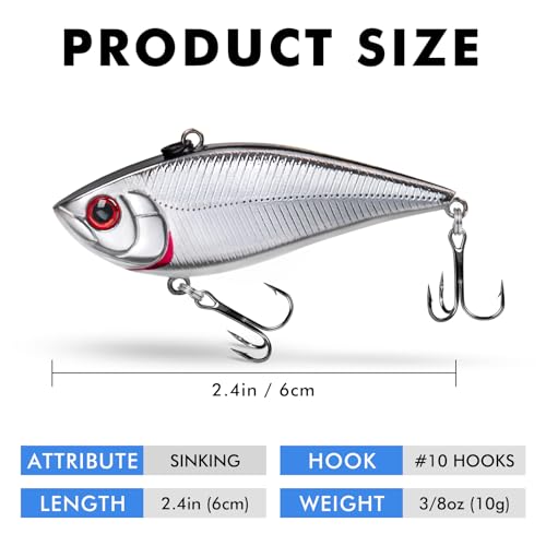 Fishing Lures Lipless Crankbaits (B1-2.4",0.35oz)
