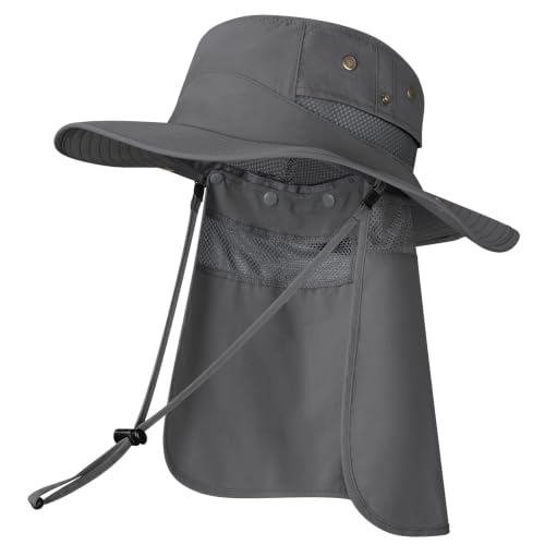 Fishing Sun Hats for Men Women (One Size / Dark Grey)