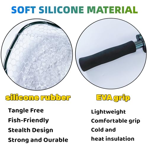 Floating Fishing Net for Steelhead (White Silicone Net)