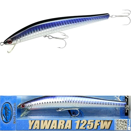 FlashMinnow 125 YAWARA Saltwater Fishing Lure (No Scales / 7635 KL Zebra Purple Anchovy / 125FW)