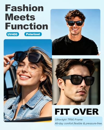 Polarized Sunglasses Wraparound Fit Over Glasses for Men Women