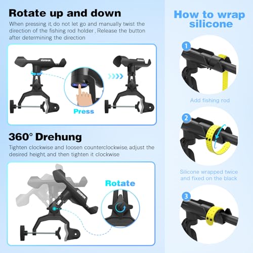 Upgraded Fishing Rod Holder with Button