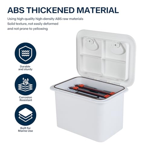 Marine Deck Access Hatch Storage Box 12.4" x 17.3" (white)