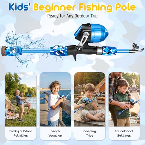 Kids Fishing Pole (Blue / 3.93 ft)