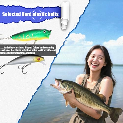 Fishing Gear FishingLures Tackle Box 84PCS Bass Kit Animated Lure (84pcs)