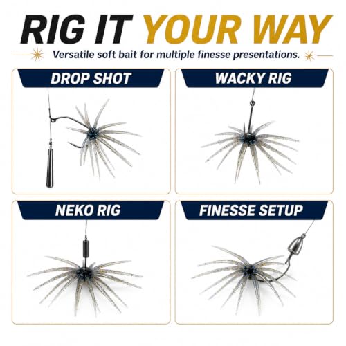 Urchin Baits for Bass Fishing (Smoke Silver Shad)