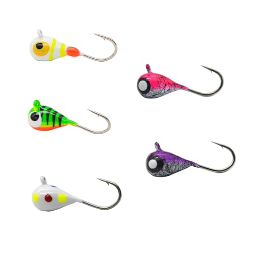 Tungsten Ice Fishing Jig Set (5 Colors Combination / 3MM, 1/60 OZ)