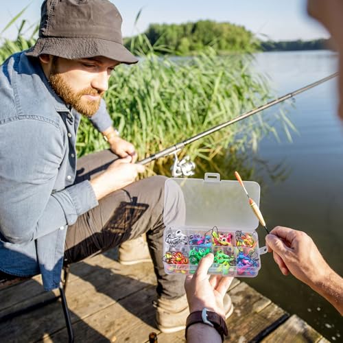 80 Pcs Crappie Jig Heads for Fishing (1/8 oz / Eye No Bait Keeper)