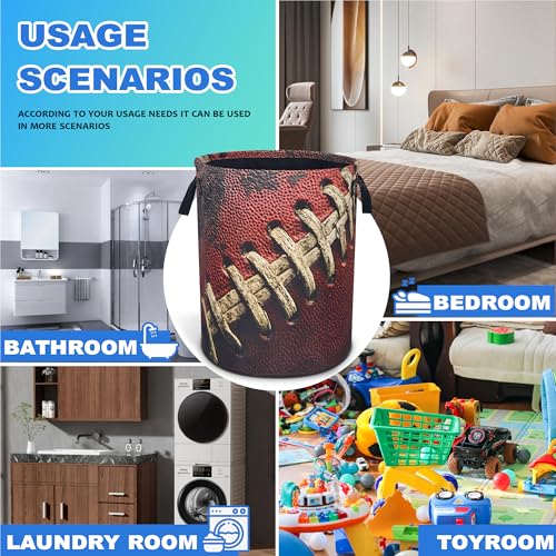 Vintage Football Texture Laundry Basket Foldable Oxford Cloth 18.9x 6.5 In (Vintage Football)