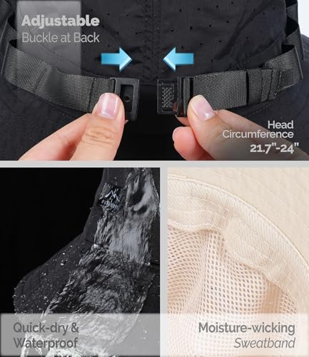 Mens Bucket Sun Hats (One Size / Black)