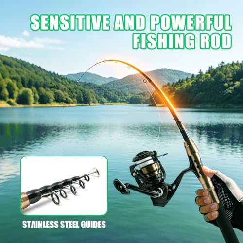 Fishing Rod and Reel Combo (Brown / 1.8M/5.9FT)