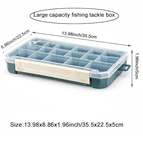 Waterproof Fishing Tackle Box Organizer with Removable Dividers Sturdy Lure Storage Box and Terminal Tackle Storage 3600 Tackle Trays