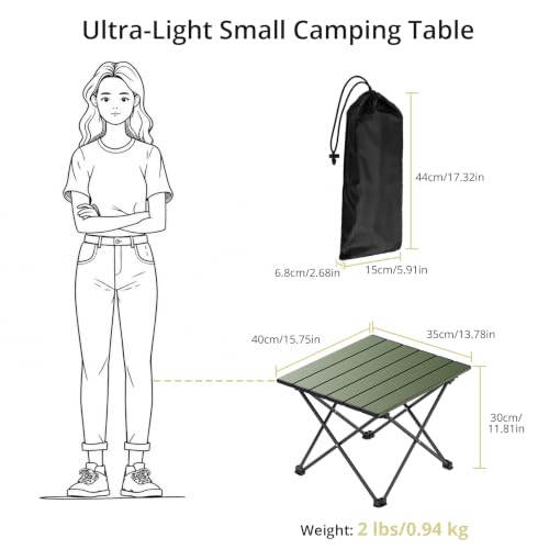Small Folding Camping Table (Green)