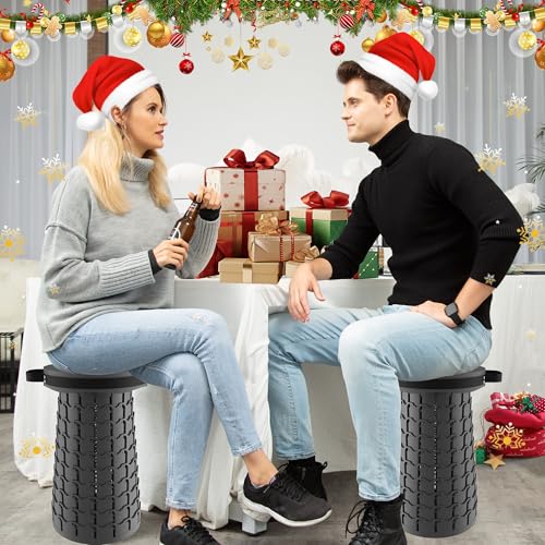 2026 Upgraded XXL 19.7" Collapsible Stool with Cushion (Black-xxl / XX-Large)