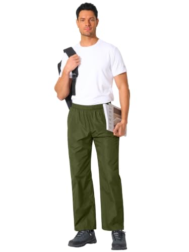 Mens Waterproof Pants Rain Over Pant (42W x 30L / Army Green)