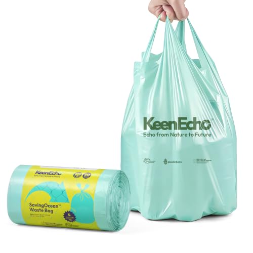 4 Gallon 50 Counts Small Green Trash Bags with Handle (Green 4 Gal / 1 Roll)
