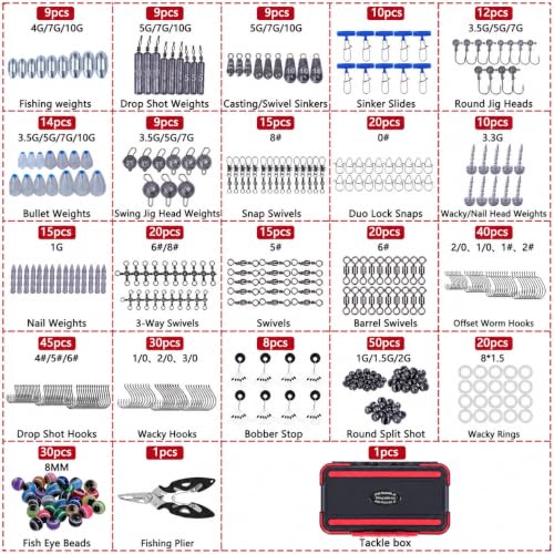 412Pcs Fishing Accessories Kit (Red)