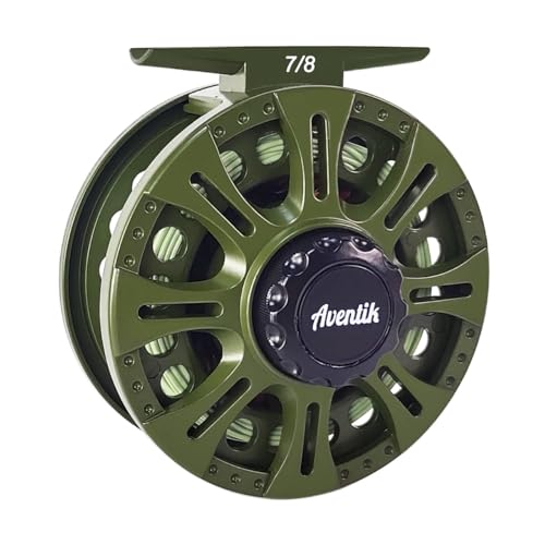 HVCE Graphite Fly Reel Center Drag System Classic III Graphite Large Arbor Sizes 3 (7/8 / With Line)