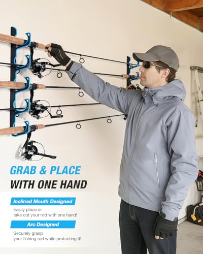Fishing Rod Rack (Blue / 3 pack holds up 15 rods)