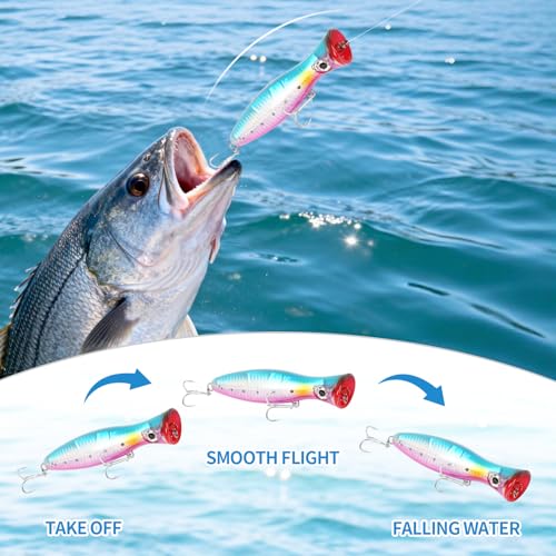 Large Top Water Popper Lure (Light Yellow Green)