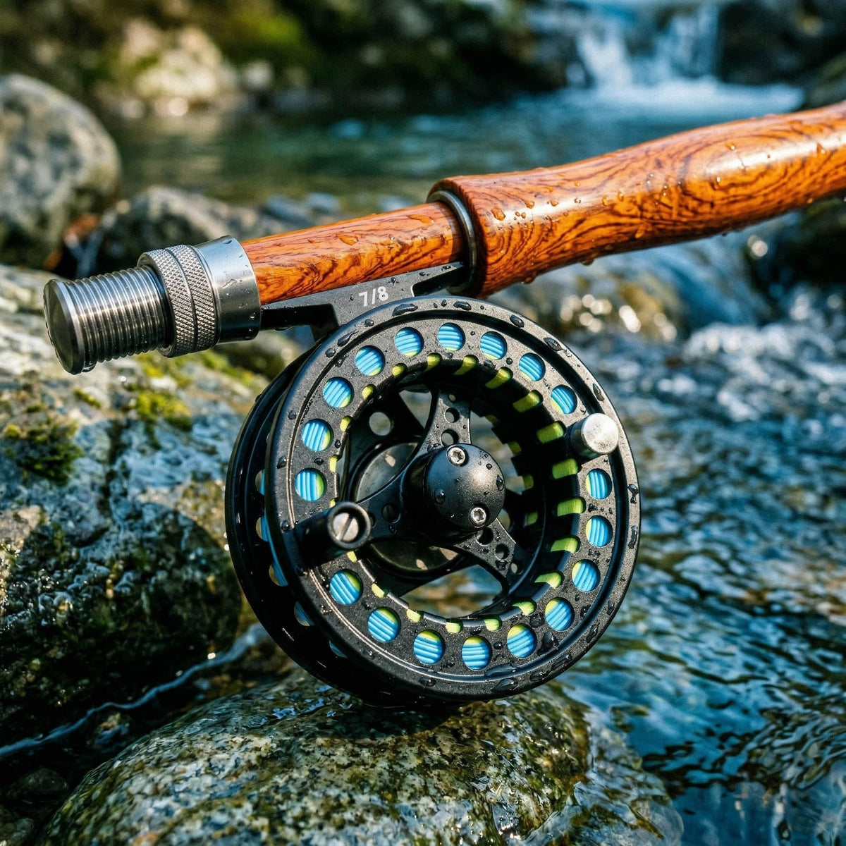 Fly Fishing Reel with Aluminum Alloy Body 7 (Black-7/8)