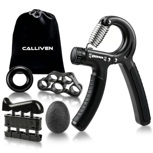 Hand Grip Strengthener Set for Hand Workout Anywhere (Black)