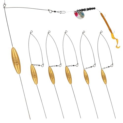 6 Pack Bottom Bouncer for Walleye Rigs (Golden / MIX-6PCS)