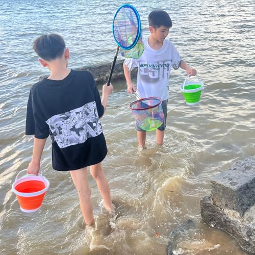 FishingNet2PieceSetRetractableNet forCatchingFrogs andTadpoles (Blue + Pink / 68.5)
