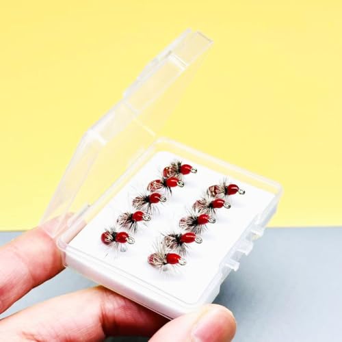 10Pc Hand Tied Fly Flies Fly Fishing Lure (Red)