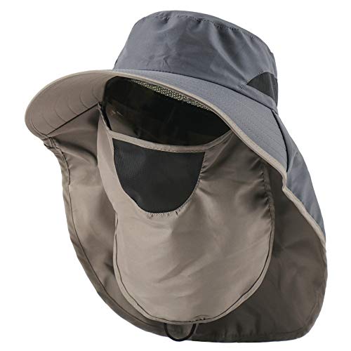 Waterproof Wide Brim Sun Hat with Neck Flap for Hiking