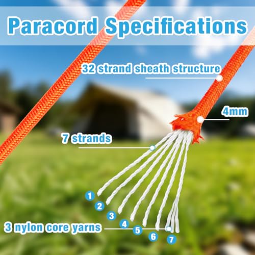 Paracord 550 Rope (Orange / 250FT)