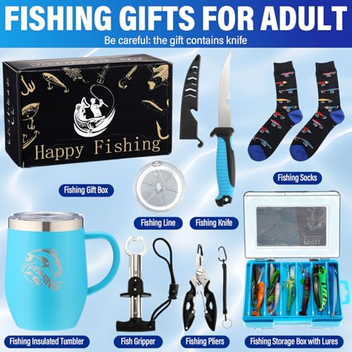 Fishing Gift Set for Men Dad Fishermen (Blue / Style 1)