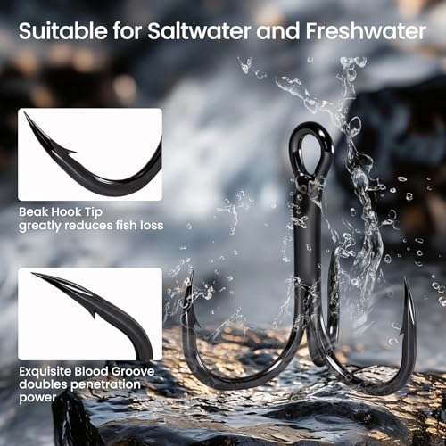 32 Pack #4 3X Strong Fishing Treble Hook (#4 - 32 Pack)