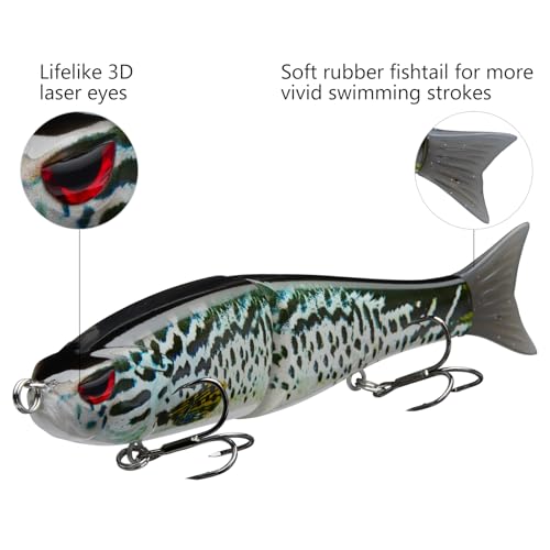 SwimShad Glide Baits Jointed Swimbait Bass Pike Salmon Trout Muskie Fishing Lure (Blue Mackerel / 4.5in/0.65oz)