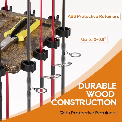 Fishing Rod Rack for 16 Poles (Upgraded Brown)