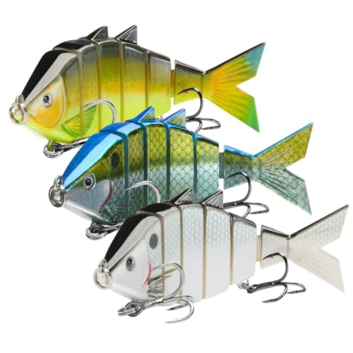 Bone Multi Jointed Swimbait 3 (3-Pack, Collection C / 3.7in/0.66oz)