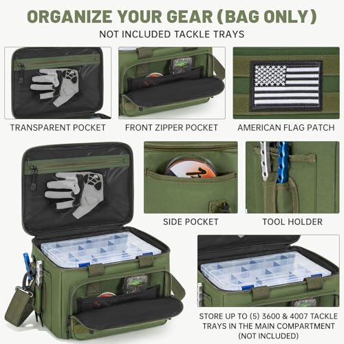 Fishing Tackle Bag Empty (Green / Bag Only)