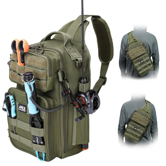 Fishing Backpack with Rod Holder (Green / Small)