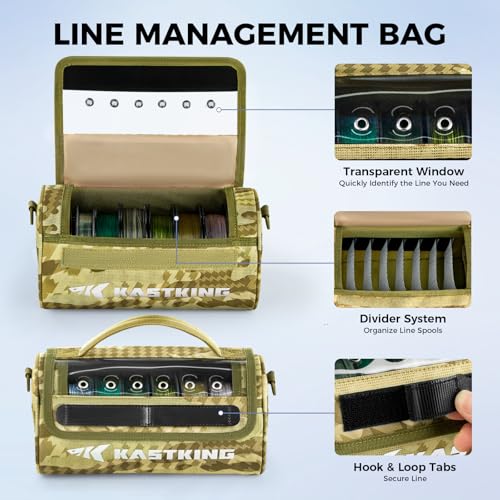 BaitSpace Line Bag Water Resistant Tackle Bag (F: Khaki Camo-Large)