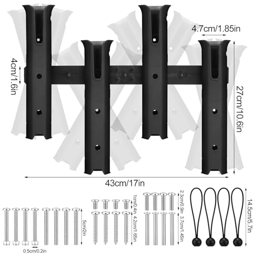 Adjustable Fishing Rod Holders for Golf Cart (Black)