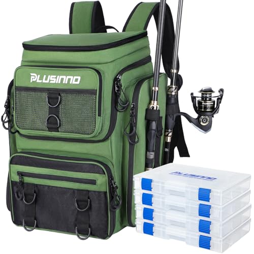 Fishing Tackle Backpack with Rod Holders