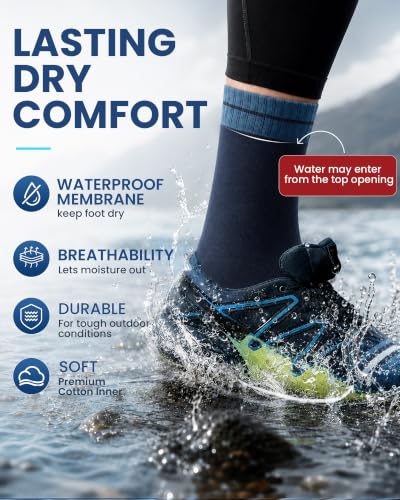 Waterproof Socks for Men (Medium / Navy/Blue)