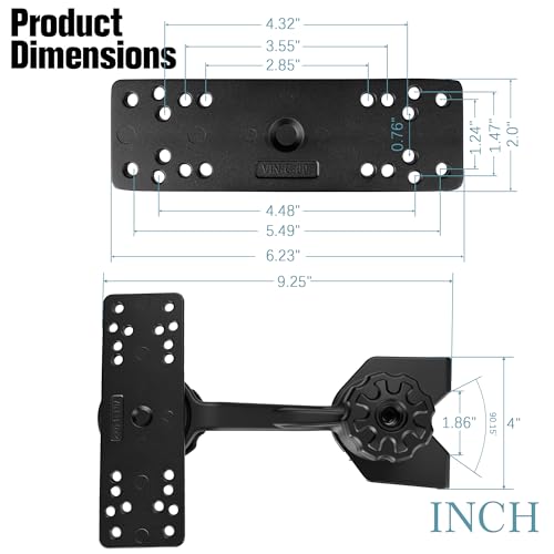 Heavy Duty Aluminium 6” Swivel Arm Fish Finder Mount for Wall (Standardr Mounts)
