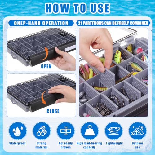 6 Pack Fishing Tackle Boxes Waterproof