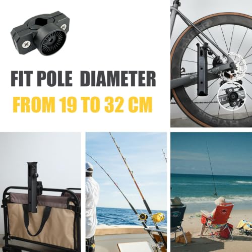 Bike Fishing Rod Holder for Bike Rack with Pole Mount Clamp (Black-1)