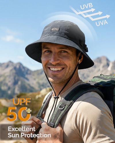 Mens Bucket Sun Hats (One Size / Dark Grey)