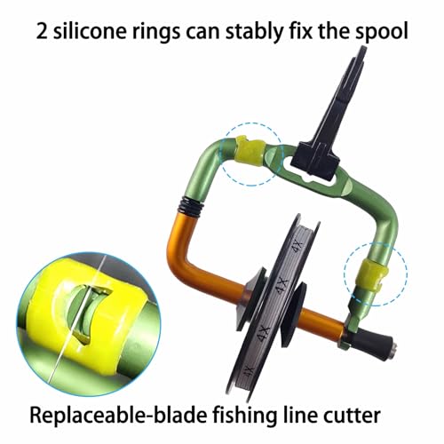 Fly Fishing Tippet Holder with Line Cutter (Matt green + Matt orange color / Tippet Holder With 2 Cutters)