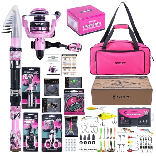 Pink Fishing Rod and Reel Combos (Pink Pole - Duffle Bag (w/ Bottle Opener) / 9FT/2.7M)